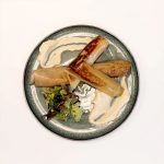 Puerros confitados con salsas